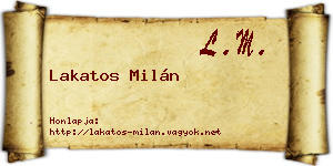 Lakatos Milán névjegykártya
